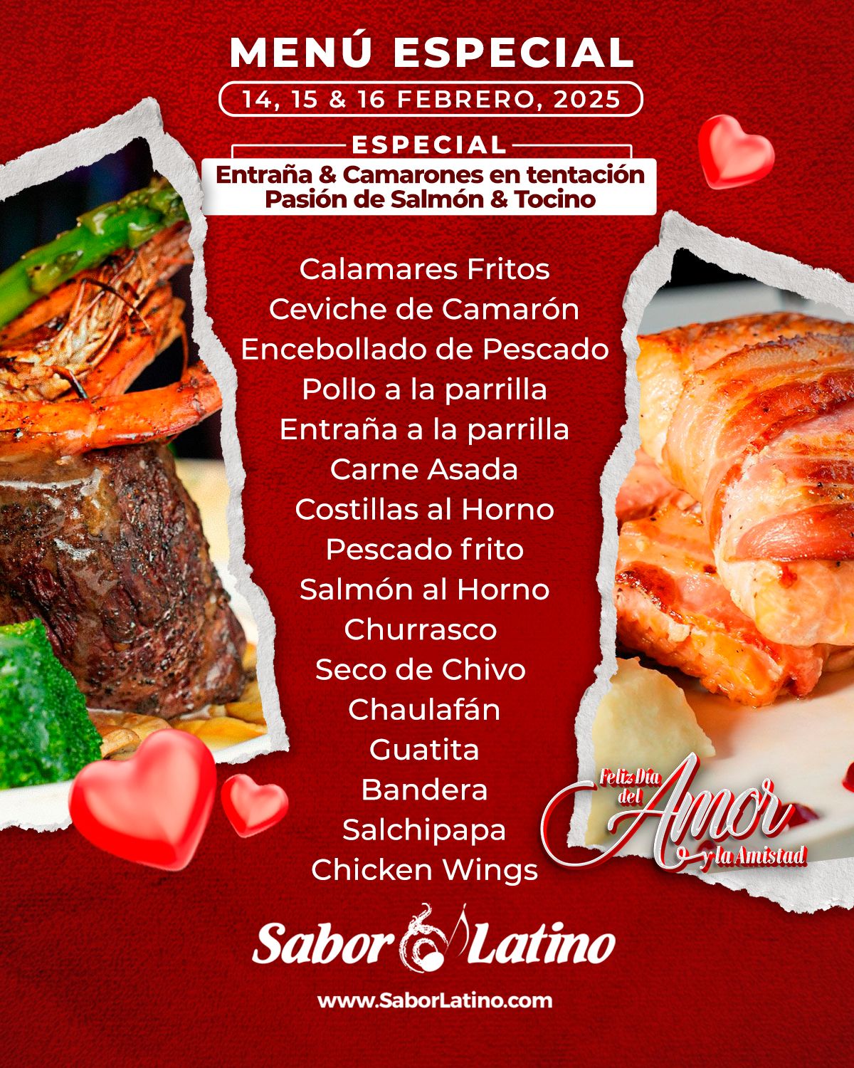 Menu Amor & Amistad Sabor Latino 2025